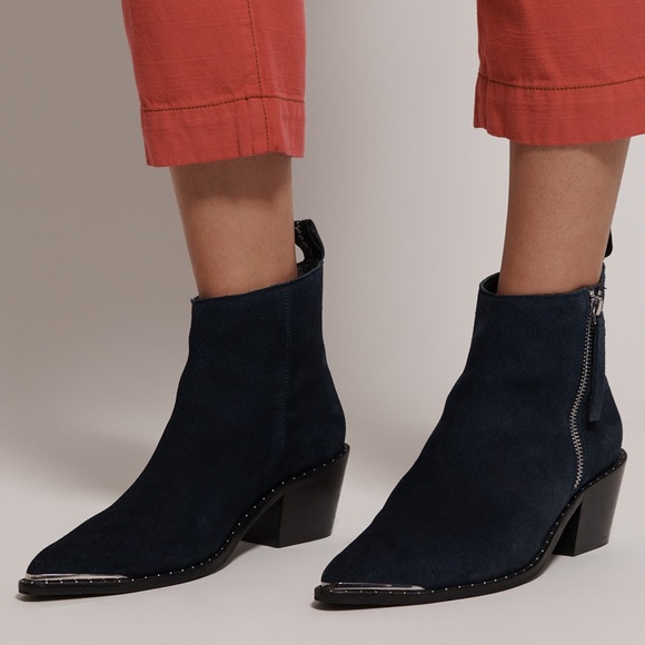 NWT! - One Teaspoon | Faded Navy Zip Side Boots - Picture 5 of 6